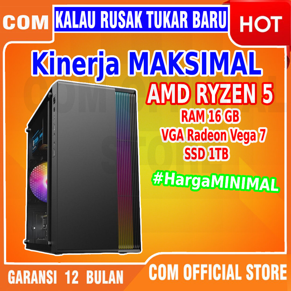 PC CPU Gaming Amd Ryzen 5 5600G 4600G lengkap Fullset Komputer Computer Full set Kualitas Terjamin