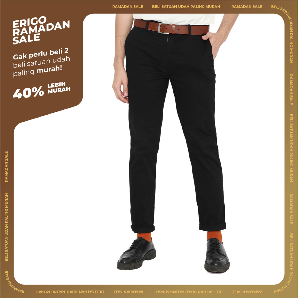 NEW Erigo Chino Pants Sirius Black - Celana Panjang Chino Unisex