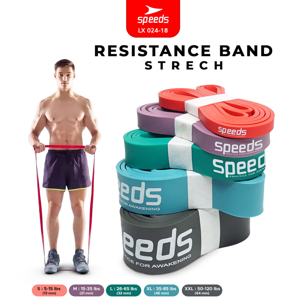 SPEEDS Resistance Bands Loopband Tali Fitness Elastis Karet Olahraga Gym Anti Slip Bervariasi 024-18