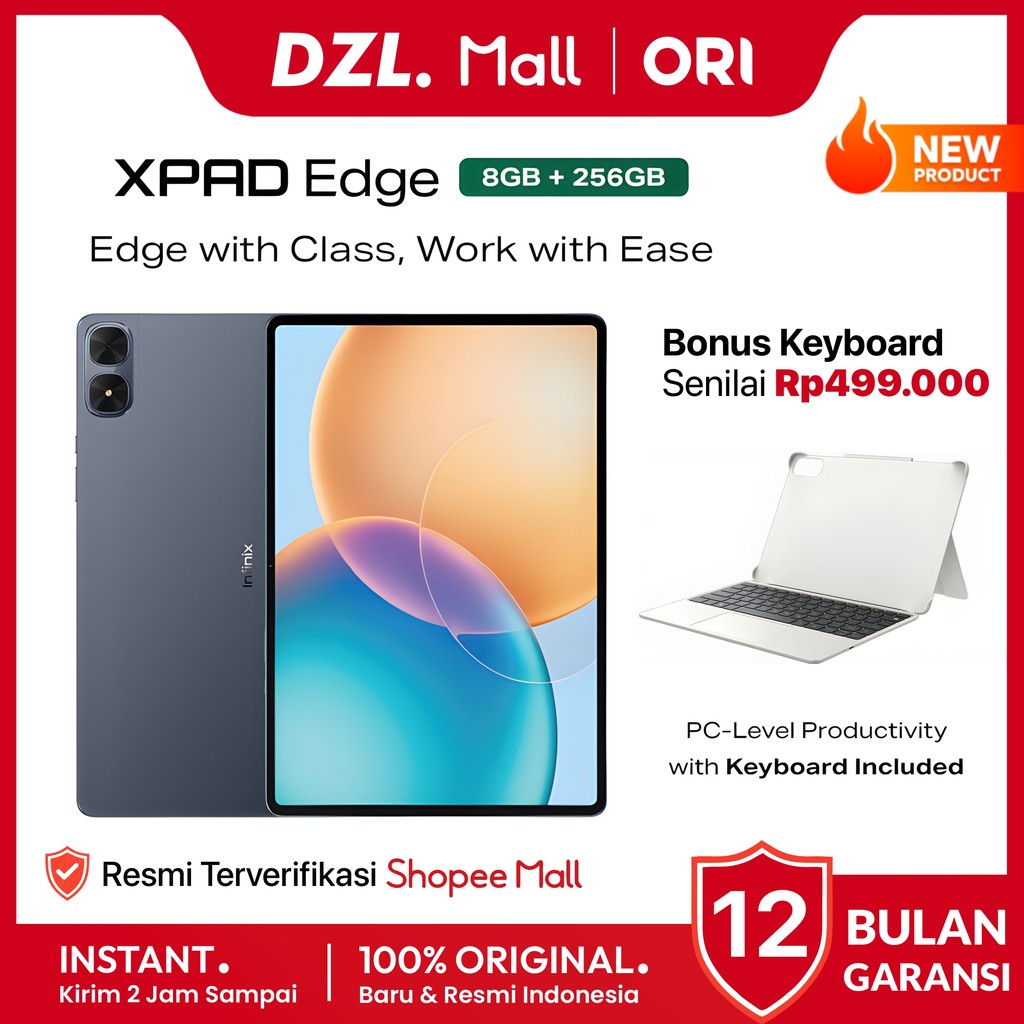 DZL - Tablet INFINIX XPAD Edge 8/256 GB 4G LTE + WiFi Original Resmi Official Store Ori Tab X Pad