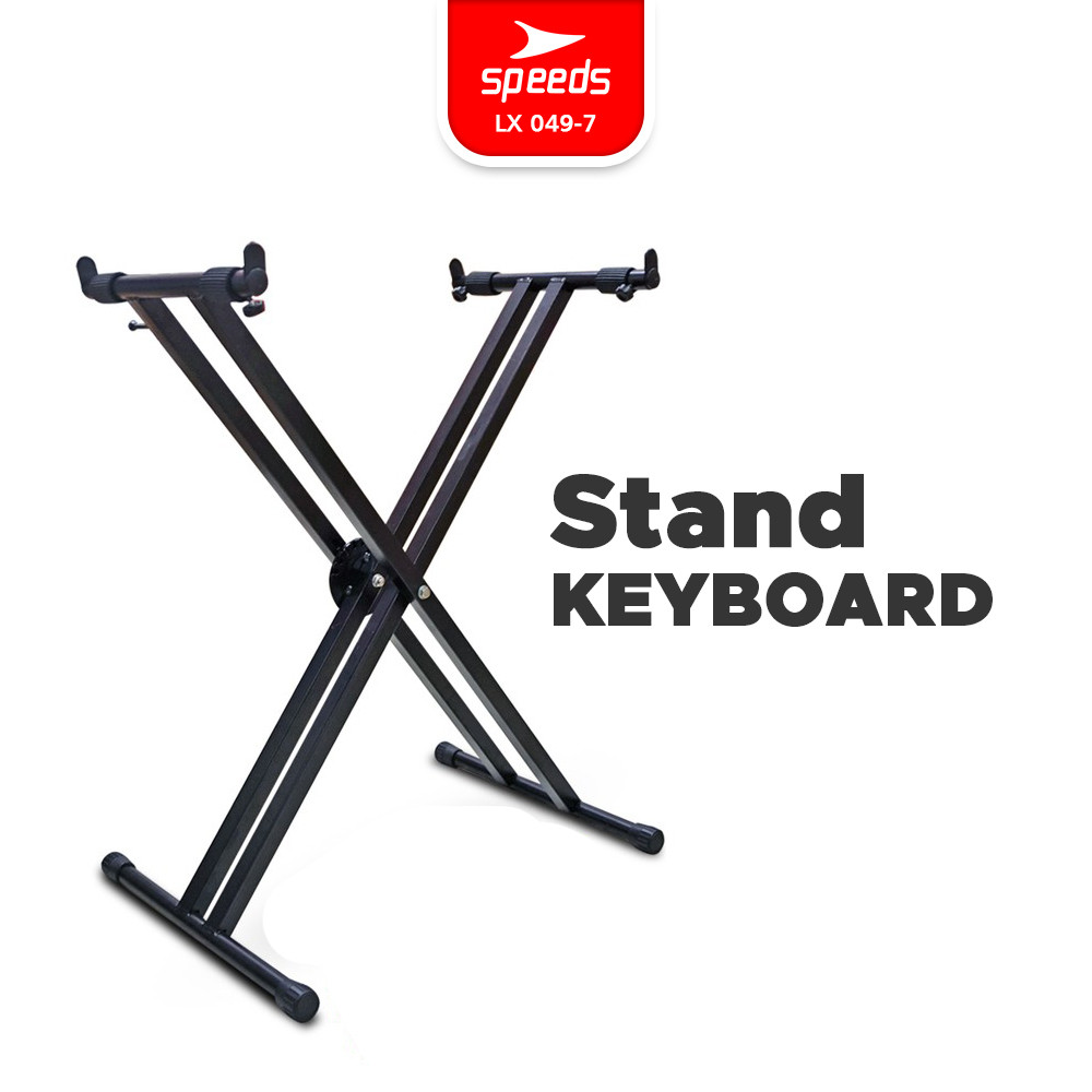 SPEEDS Alat Musik Stand Keyboard Double Kaki Keyboard Untuk Semua Piano Dewasa Lipat Portable 049-7