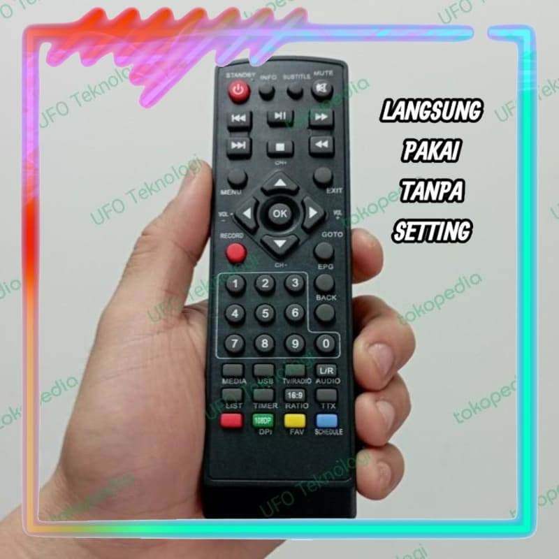 Remot Remote STB DVB-T2 Universal Tanpa Setting Venus Brio Cabai Rawit Freebox Xtreamer Bien 2 GOL U