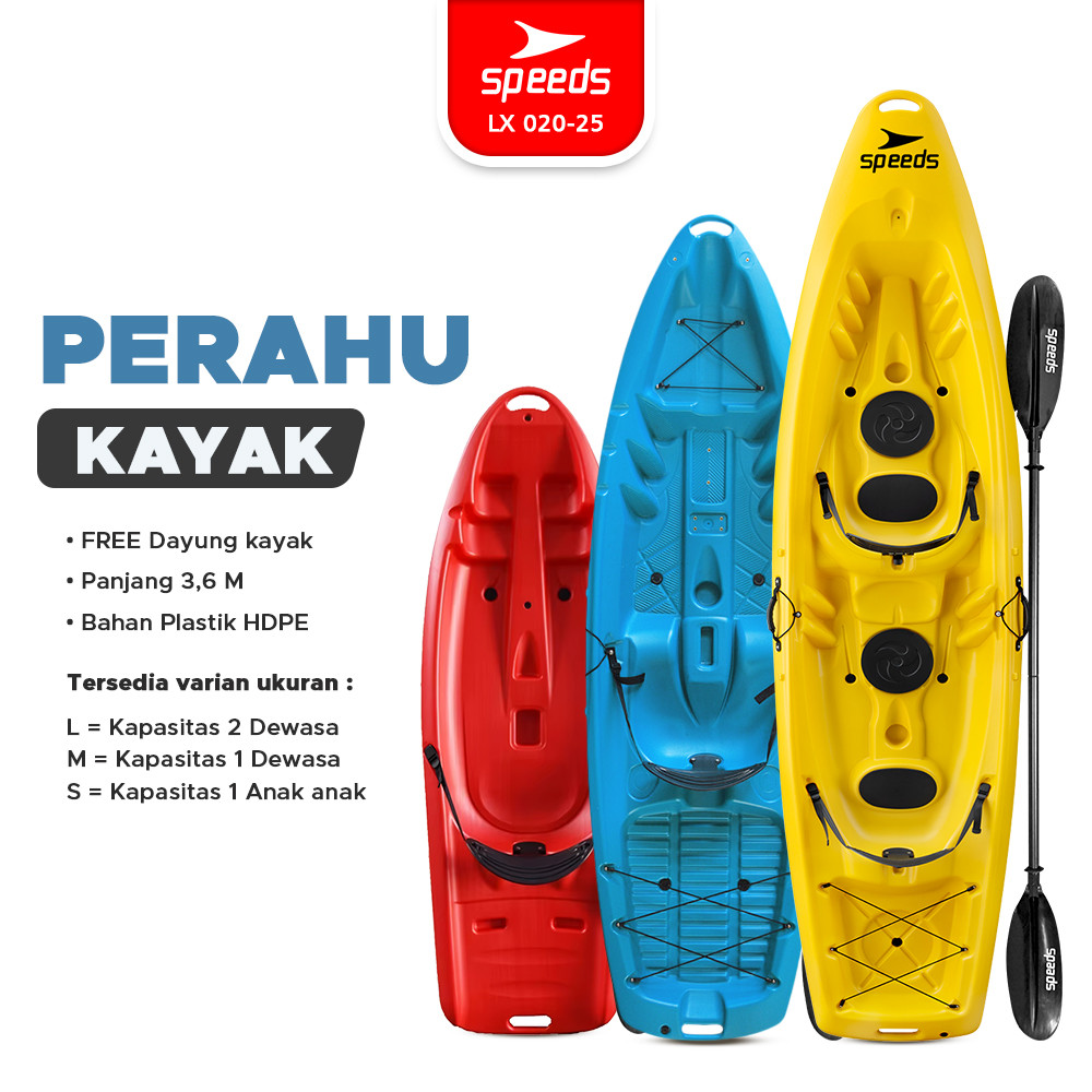 SPEEDS Perahu Mini Kayak Canoe HDPE Manual Free Dayung 020-25