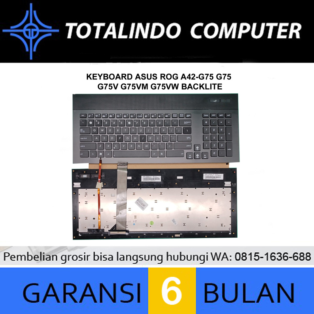 Keyboard Asus Rog a42-G75 g75 g75v g75vm g75vw g75vx Backlite