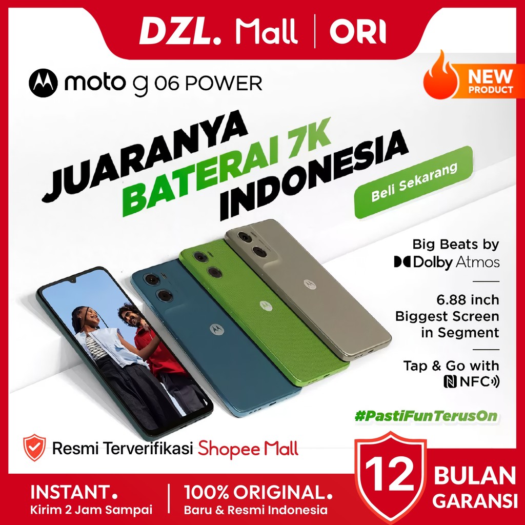DZL - HP MOTOROLA Moto G06 Lagos Power 8/128 4/128 GB Original Resmi Official Store Handphone Ori