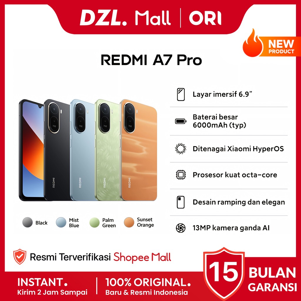 DZL - HP XIAOMI Redmi A7 Pro 4/128 GB Original TAM Garansi Resmi Official Store Ori Penerus Redmi A5