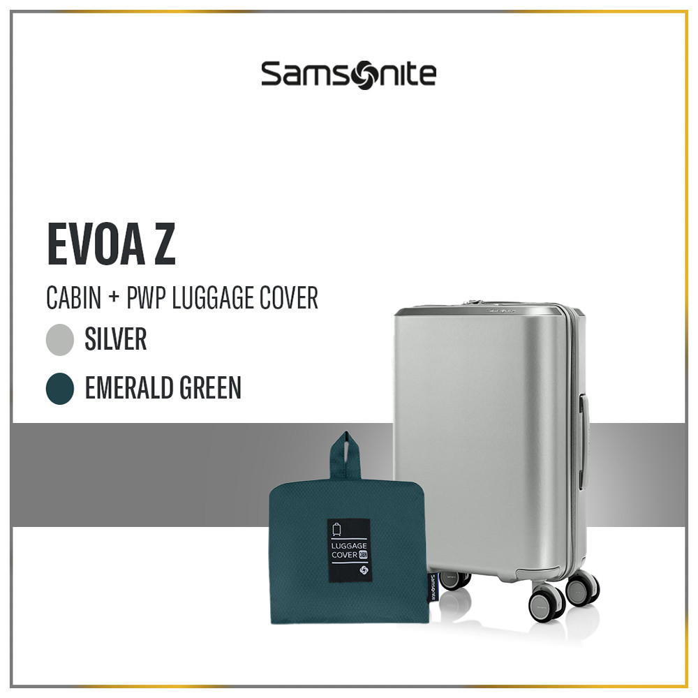 Samsonite Koper Evoa Z Cabin Silver + Foldable Luggage Cover Cabin