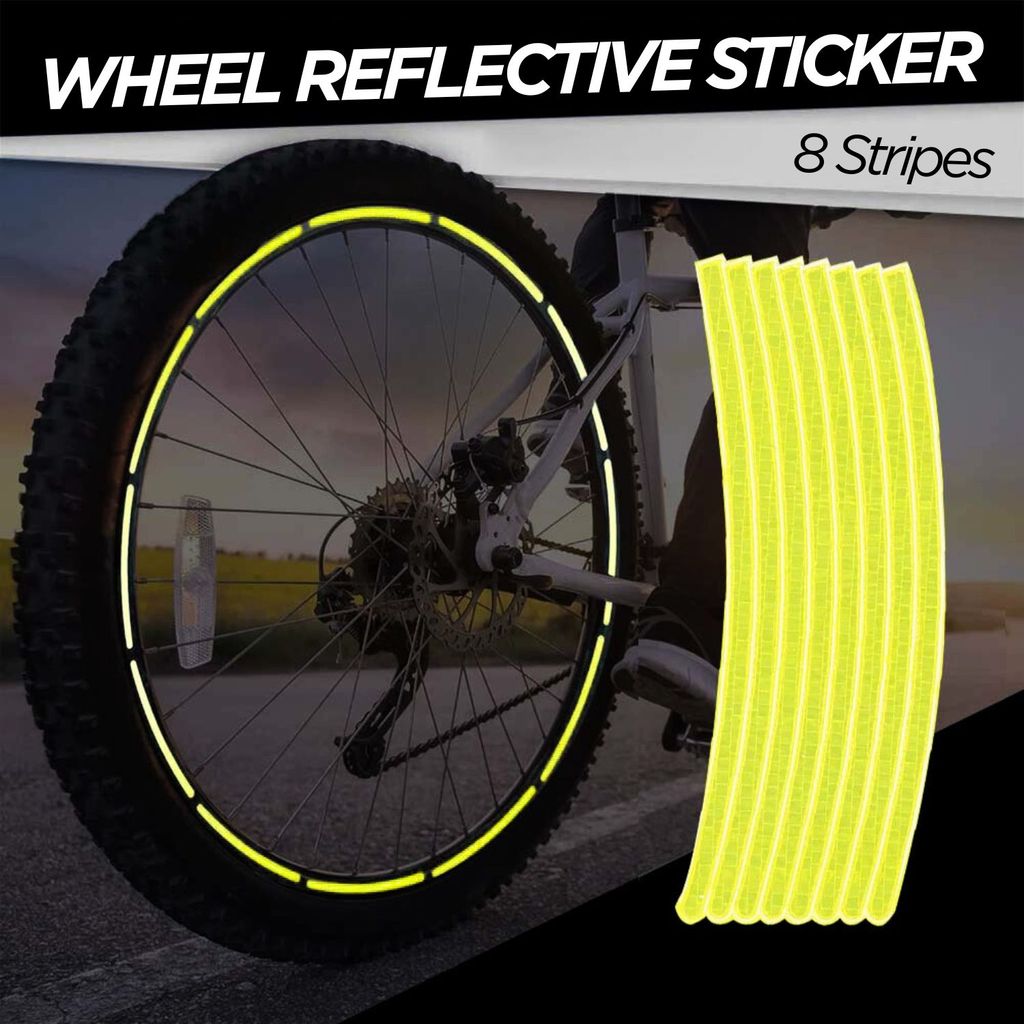 Stiker Velg Sepeda Reflective Wheel Sticker 8 Strip Safety Riding