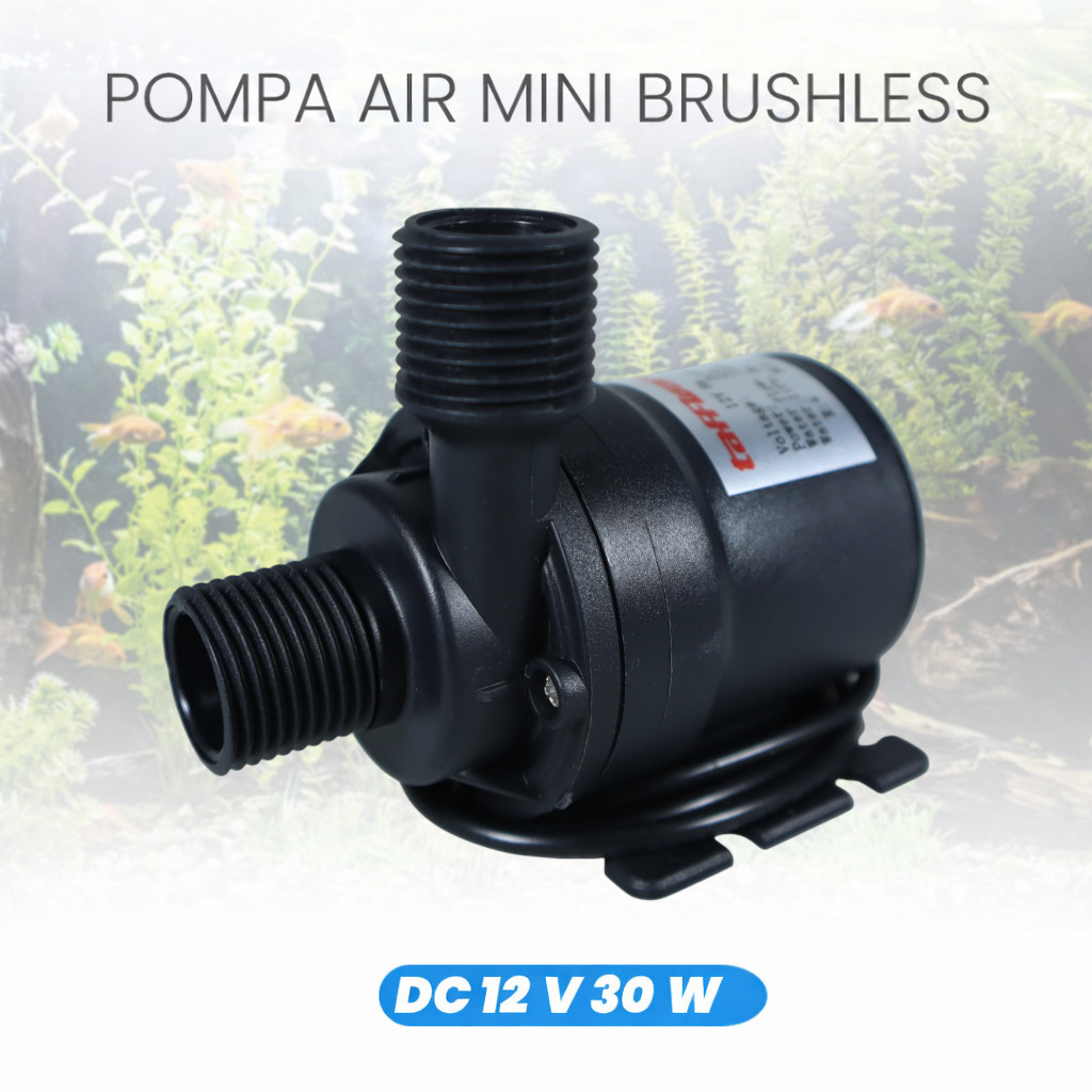 Pompa Air Celup Aquarium Submersible Pump 12V 30W Taffware