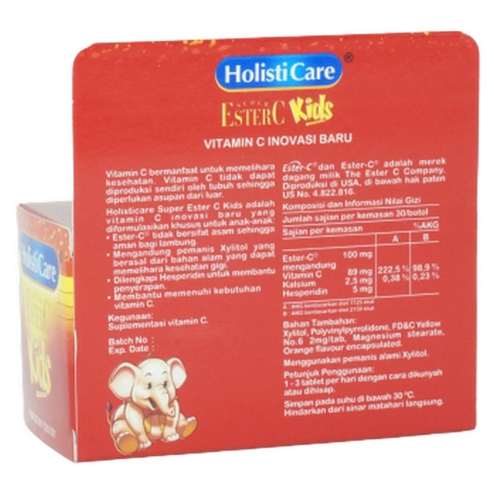 Holisticare Ester C Kids 30 Tablet Kunyah/ Vitamin C