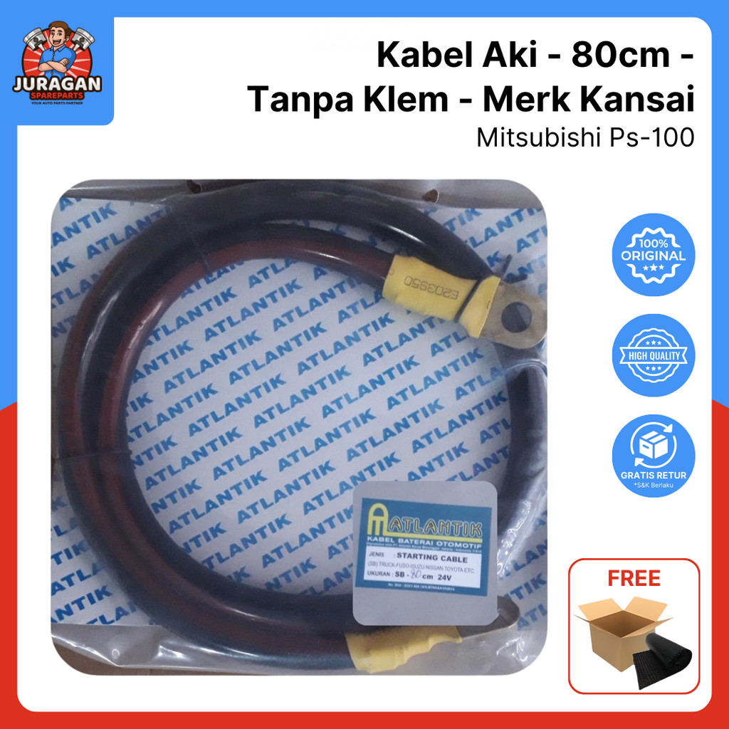 Kabel Aki Mitsubishi Ps-100 80Cm Tanpa Klem - Merk Kansai