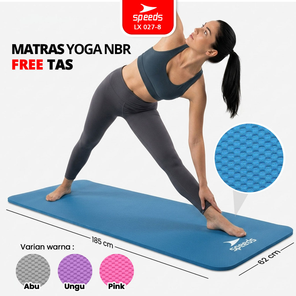 SPEEDS Matras Yoga Mat NBR Untuk Alas Senam Dan Fitness10 mm Berstandar SNI 027-8