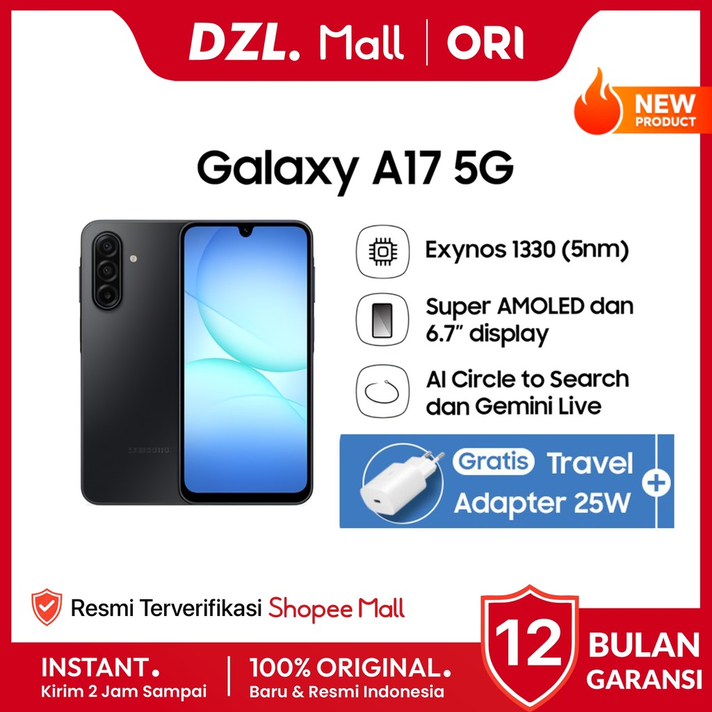 DZL - HP SAMSUNG Galaxy A17 5G 8/256 GB Super Amoled Original Resmi Official Store Handphone Ori