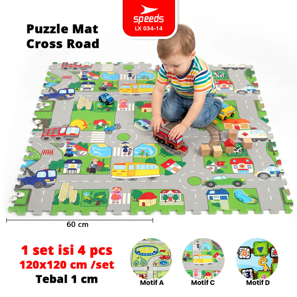 SPEEDS Matras Evamat 60x60cm Matras Puzzle Karpet Puzzle Matras Alas Evamat Matras Aman 034-14
