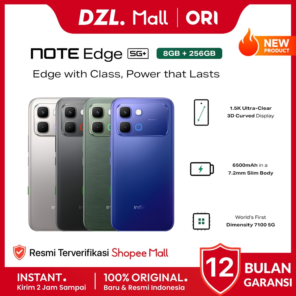 DZL - HP INFINIX Note Edge 5G+ 8/256 GB 6500mAh Original Garansi Resmi Official Store Handphone Ori