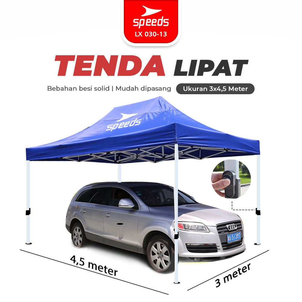 SPEEDS Tenda Bazzar Lipat 3 x 4,5 M Tenda Rangka Putih Pameran Tenda Jualan Otomatis 030-13