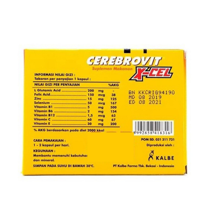 CEREBROVIT X-CEL STRIP @10 TABLET
