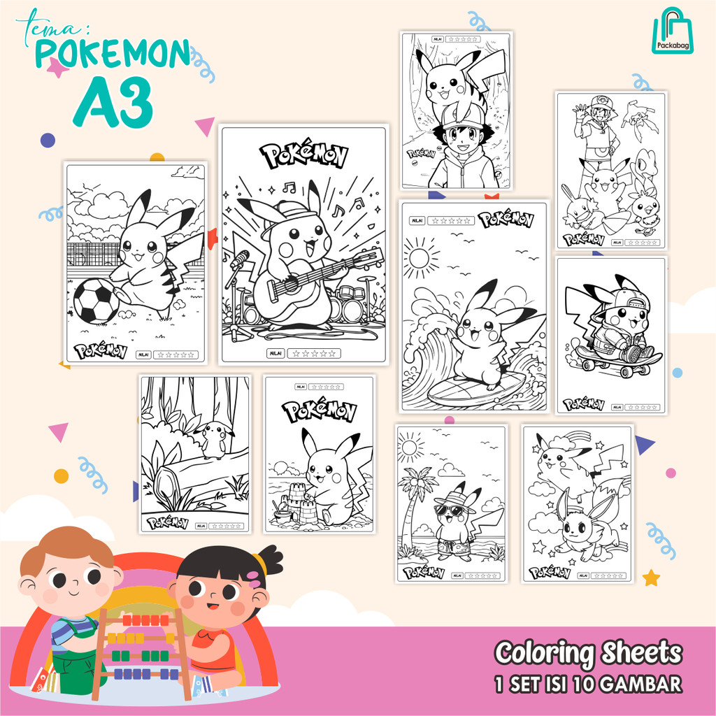 

KERTAS MEWARNAI ANAK UKURAN A3 – ISI 10 LEMBAR – COLORING SHEETS KARTUN EDUKATIF BABY SHARK