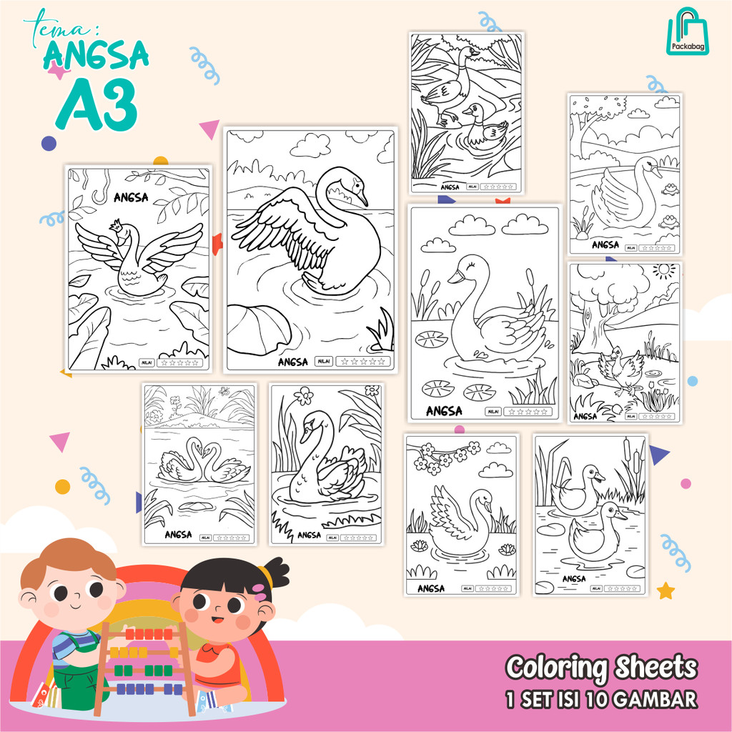 

KERTAS MEWARNAI ANAK UKURAN A3 – ISI 10 LEMBAR – COLORING SHEETS KARTUN EDUKATIF CINAMONROLL
