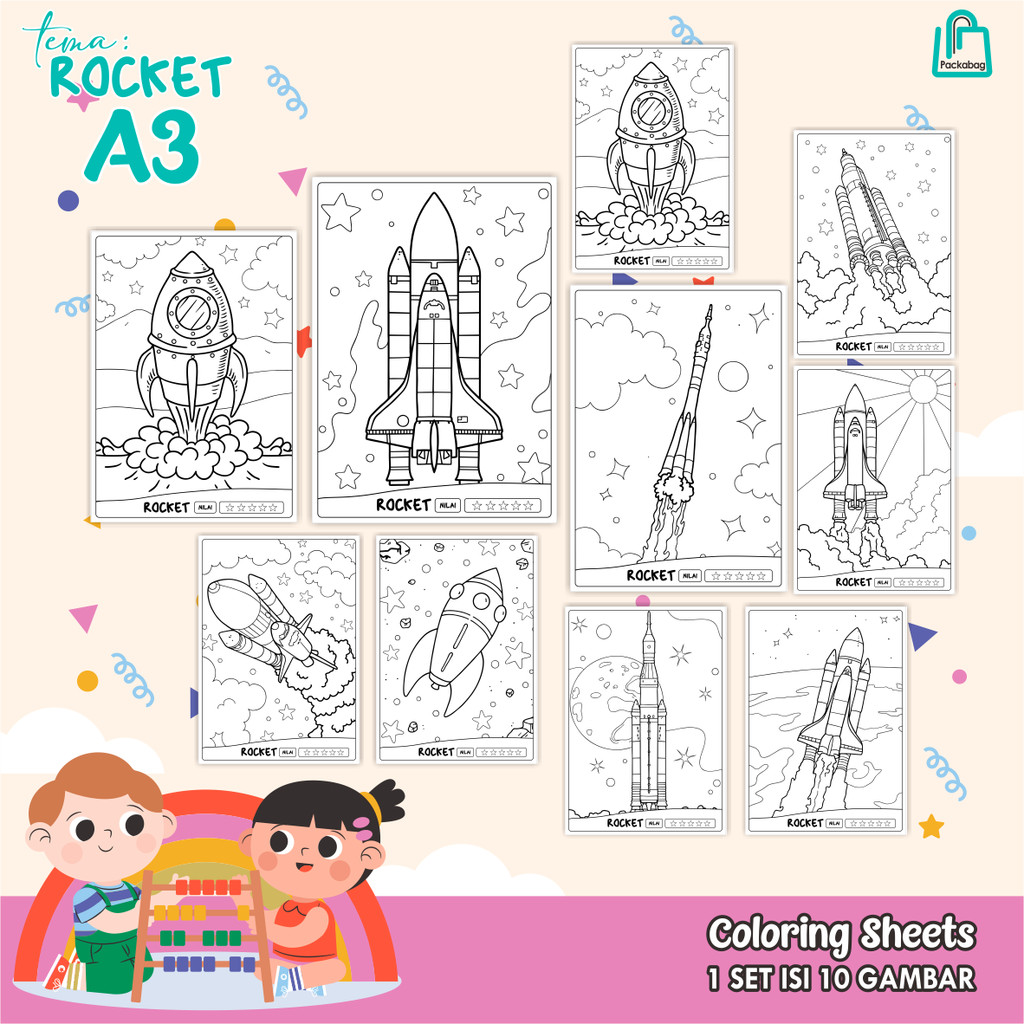 

KERTAS MEWARNAI ANAK UKURAN A3 – ISI 10 LEMBAR – COLORING SHEETS KARTUN EDUKATIF CURIOUS GEORGE