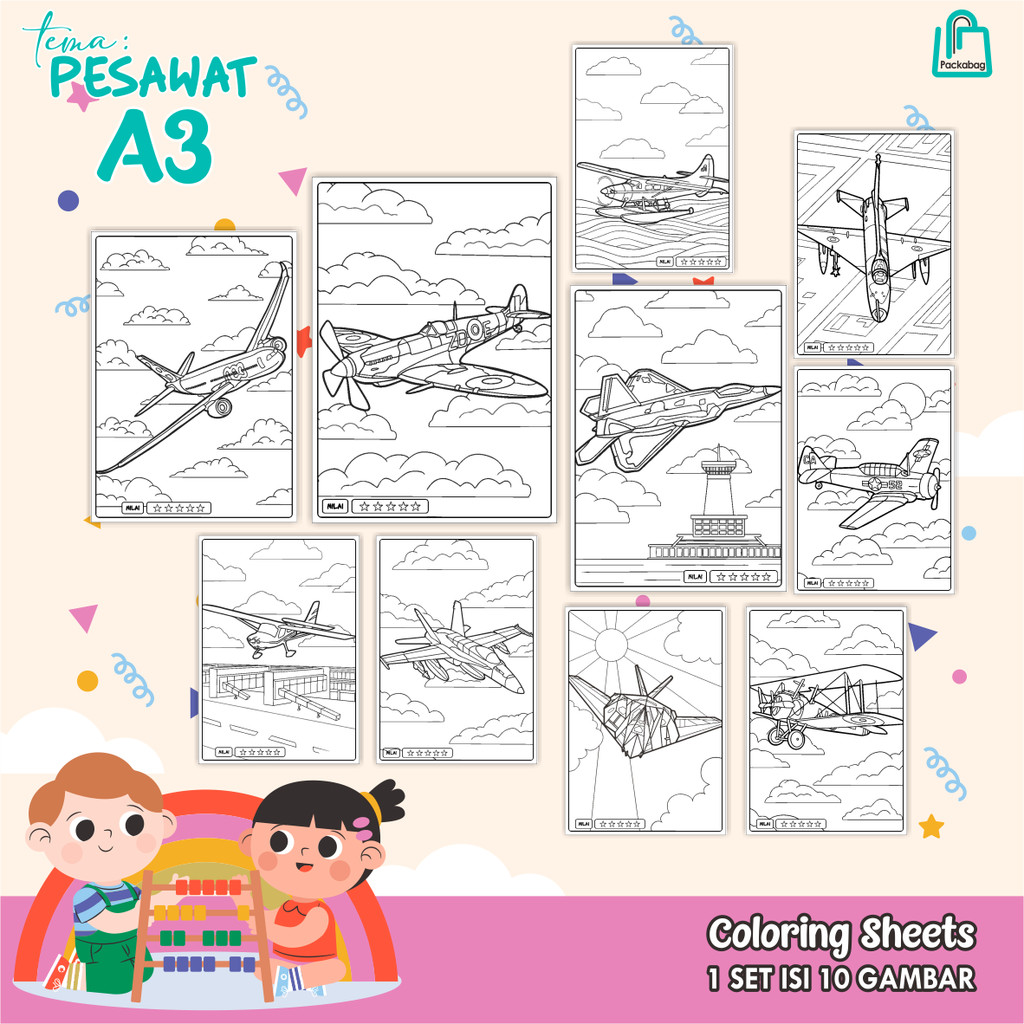 

KERTAS MEWARNAI ANAK UKURAN A3 – ISI 10 LEMBAR – COLORING SHEETS KARTUN EDUKATIF COCOMELON