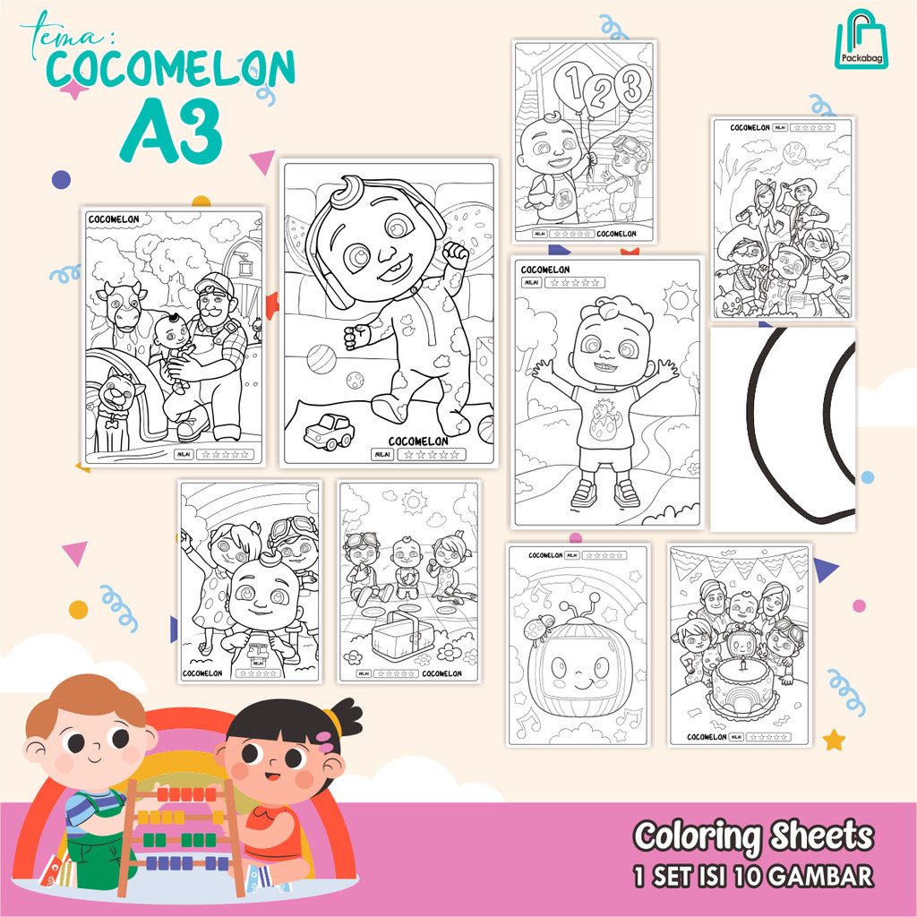 

KERTAS MEWARNAI ANAK UKURAN A3 – ISI 10 LEMBAR – COLORING SHEETS KARTUN EDUKATIF LABUBU