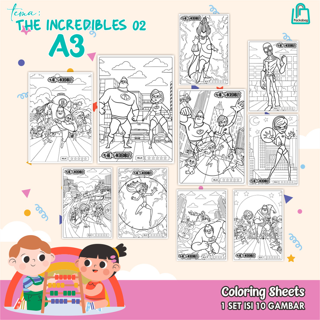 

KERTAS MEWARNAI ANAK UKURAN A3 – ISI 10 LEMBAR – COLORING SHEETS KARTUN EDUKATIF MINNIE MOUSE