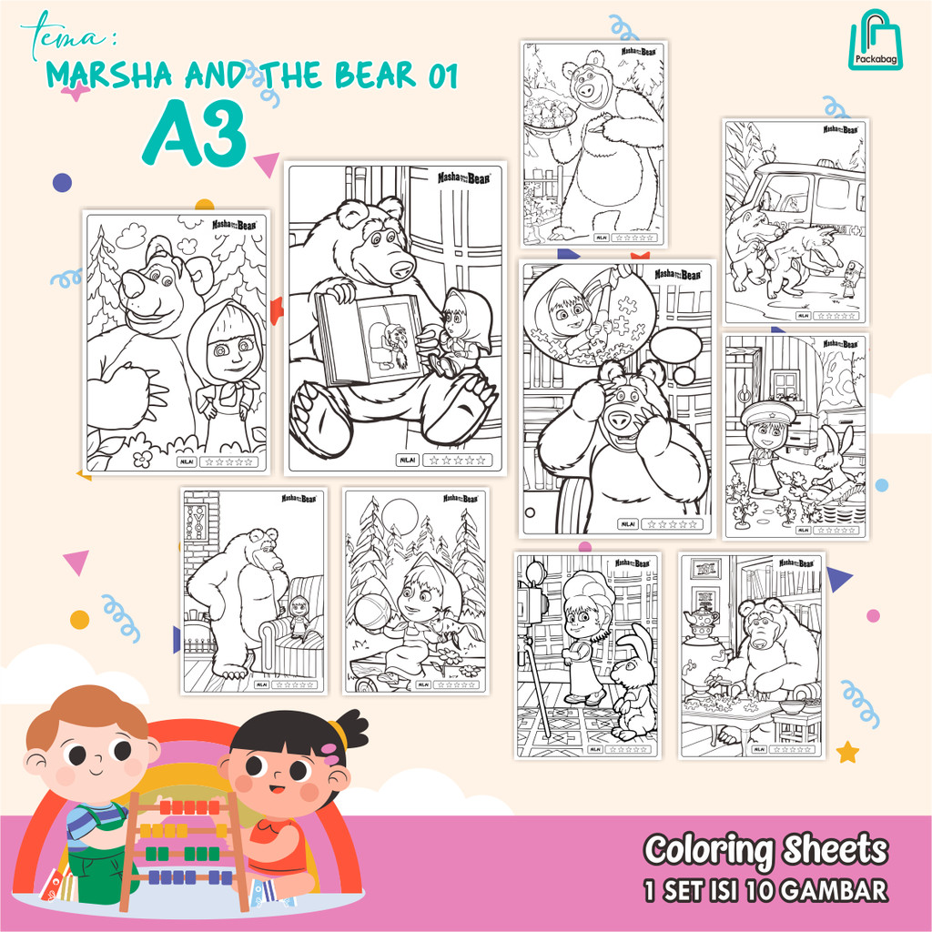 

KERTAS MEWARNAI ANAK UKURAN A3 – ISI 10 LEMBAR – COLORING SHEETS KARTUN EDUKATIF PENGUIN
