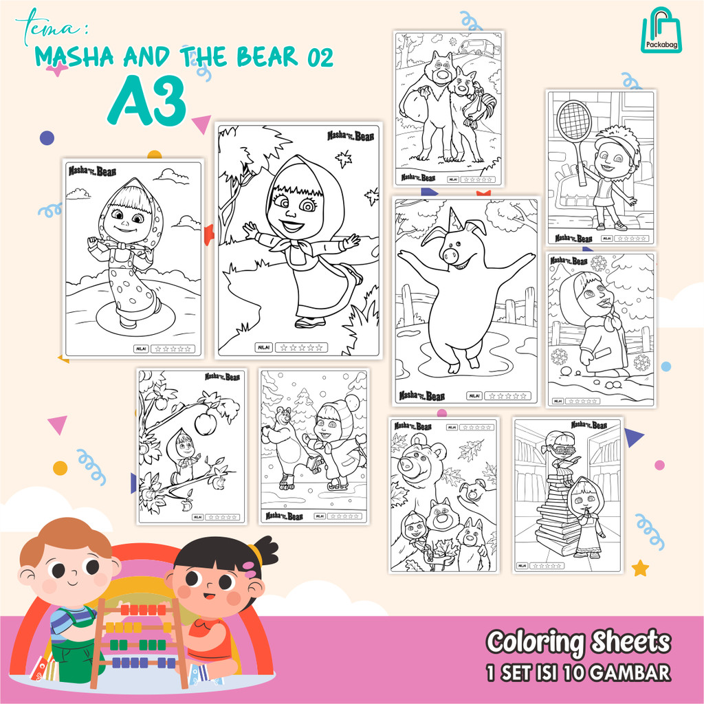 

KERTAS MEWARNAI ANAK UKURAN A3 – ISI 10 LEMBAR – COLORING SHEETS KARTUN EDUKATIF RATATOULLIE