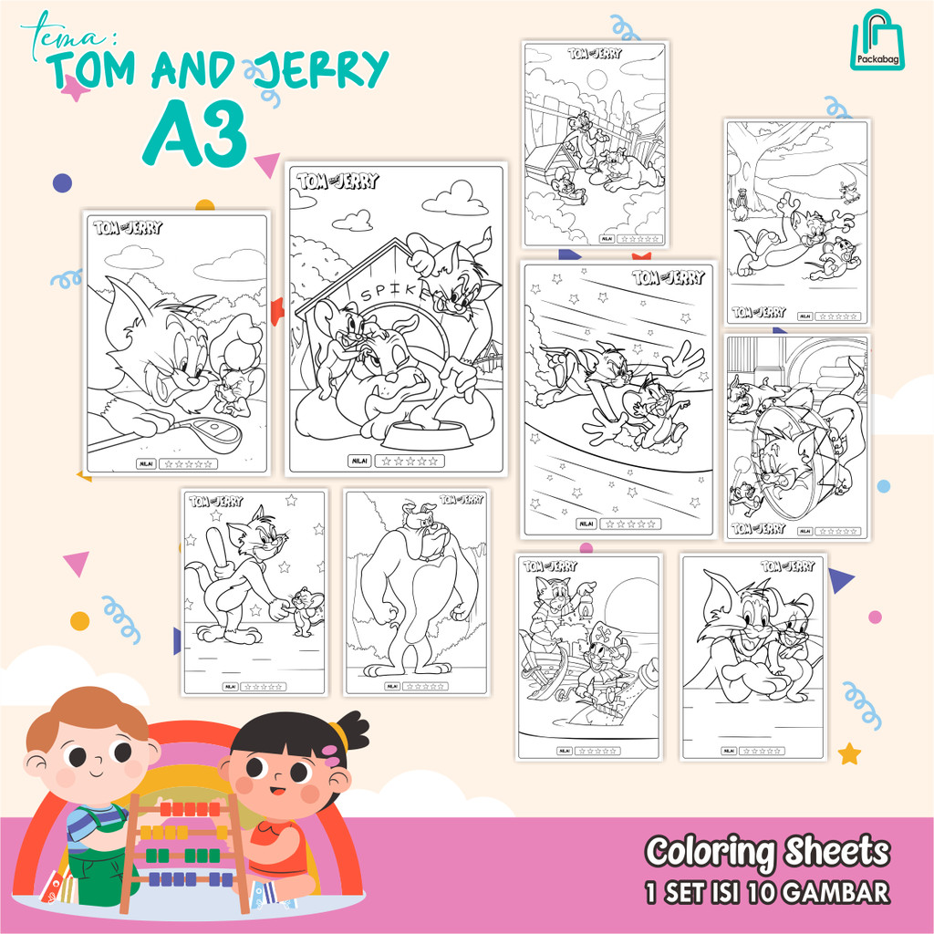 

KERTAS MEWARNAI ANAK UKURAN A3 – ISI 10 LEMBAR – COLORING SHEETS KARTUN EDUKATIF SMURFS