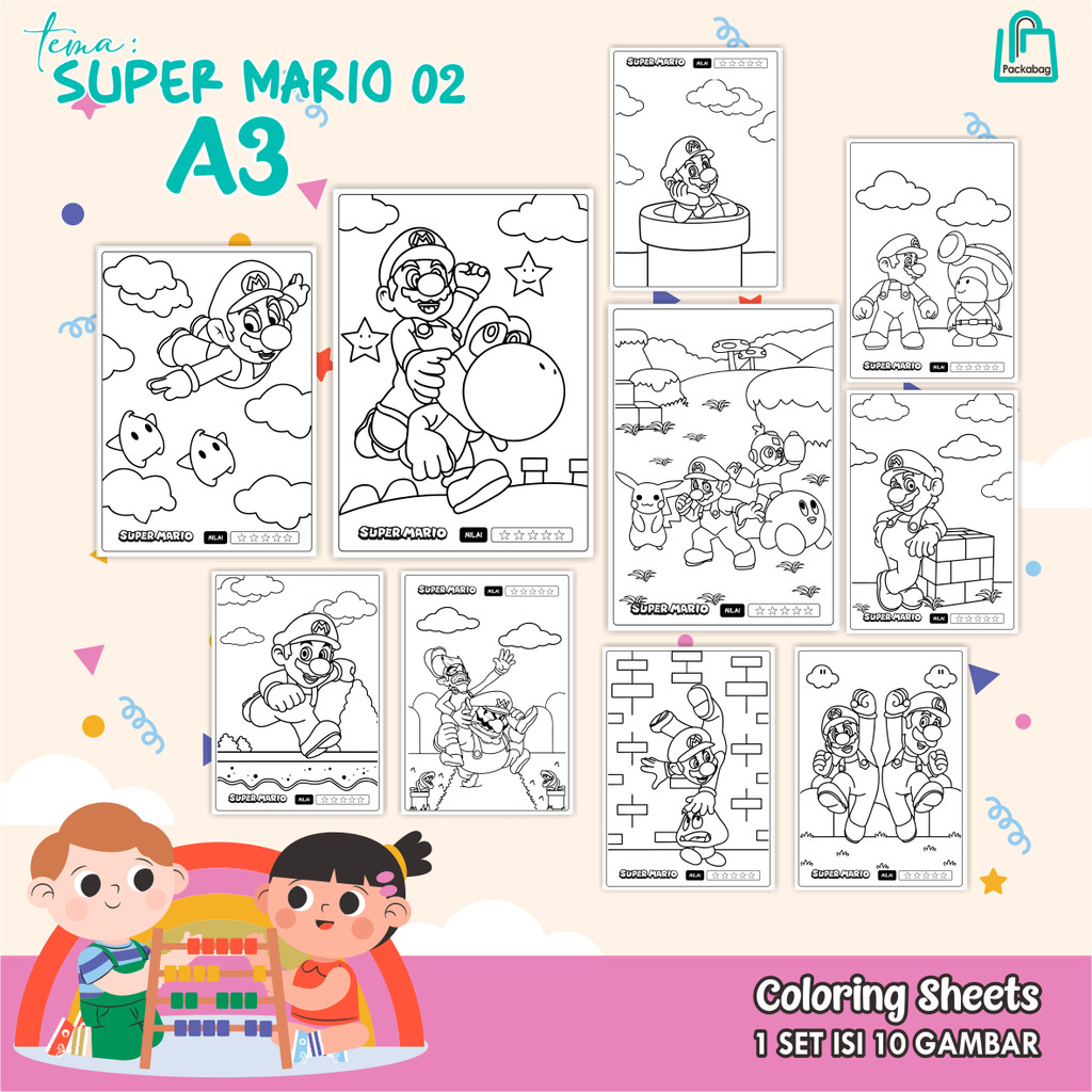 

KERTAS MEWARNAI ANAK UKURAN A3 – ISI 10 LEMBAR – COLORING SHEETS KARTUN EDUKATIF TOY STORY