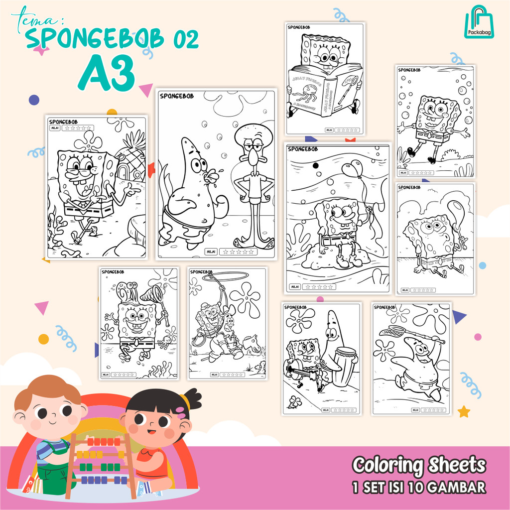 

KERTAS MEWARNAI ANAK UKURAN A3 – ISI 10 LEMBAR – COLORING SHEETS KARTUN EDUKATIF MARSHA AND THE BEAR 02