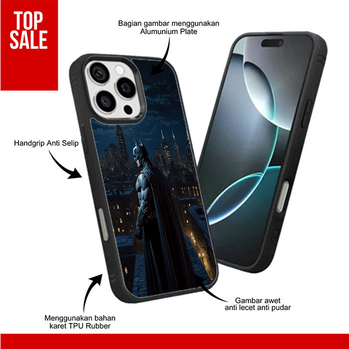 Case Casing Custom TPU Rubber iPhone 16 15 14 13 12 11 X XR XS Mini Plus Pro Max Batman RK293