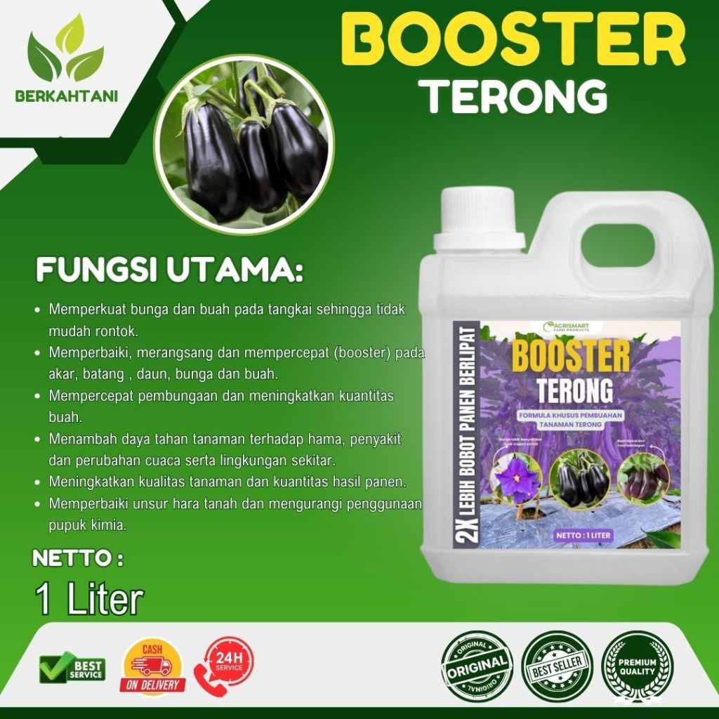 BOOSTER TERONG 1 LITER - Pupuk Cair plus ZPT untuk Stimulan Pembungaan & Pembuahan Tanaman Teronh 1 