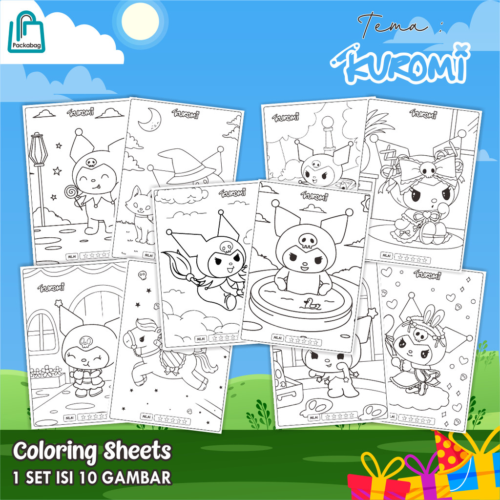 

KERTAS MEWARNAI ANAK UKURAN A5 – 1 PACK ISI 10 LEMBAR – COLORING SHEETS KARTUN EDUKATIF KUROMI