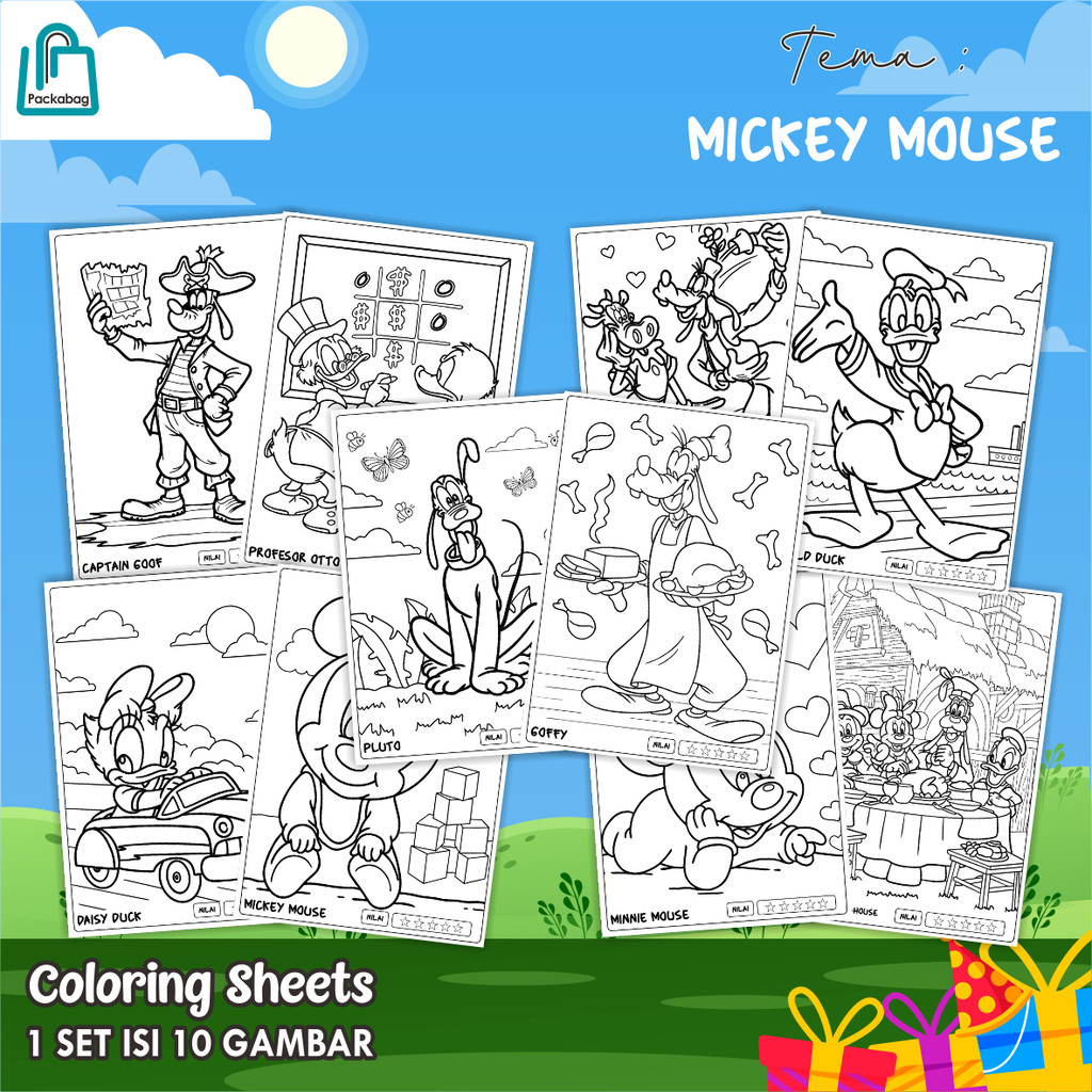 

KERTAS MEWARNAI ANAK A5 MURAH – 1 PACK ISI 10 LEMBAR – COLORING SHEETS KARTUN EDUKATIF MICKEY MOUSE