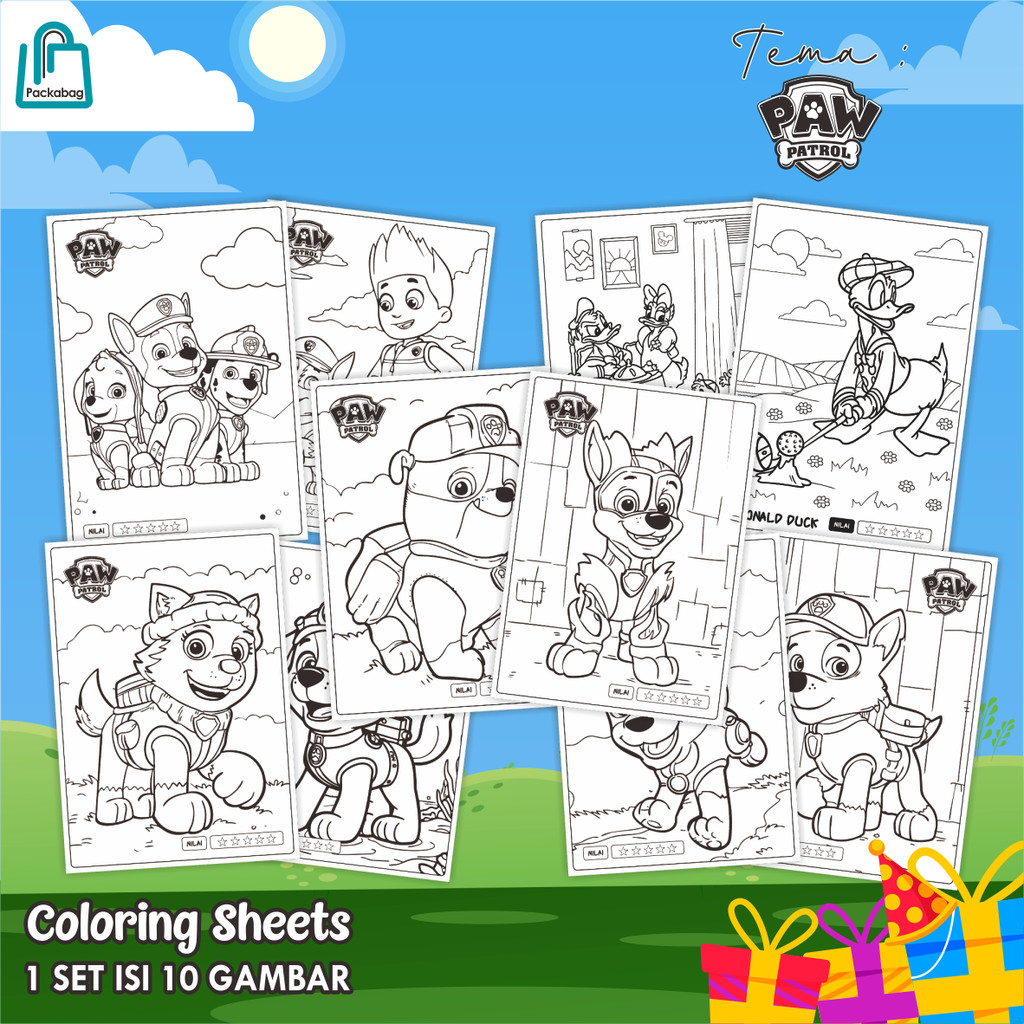 

KERTAS MEWARNAI ANAK UKURAN A5 – 1 PACK ISI 10 LEMBAR – COLORING SHEETS KARTUN EDUKATIF PAW PATRAL