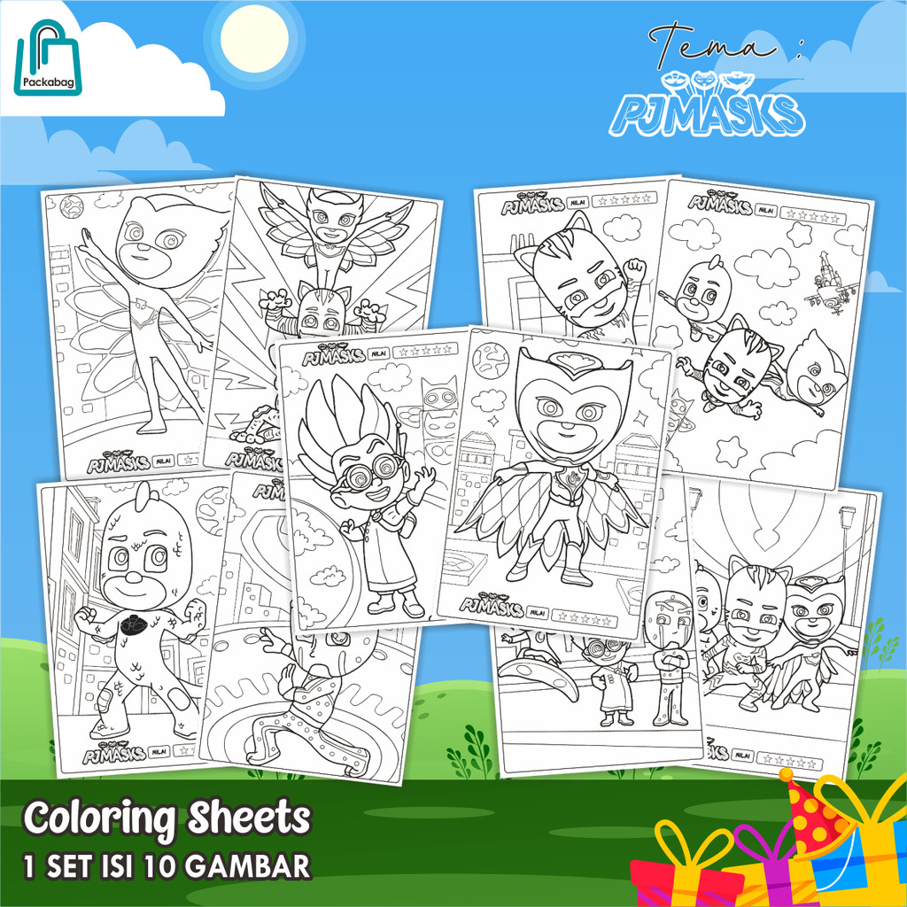 

KERTAS MEWARNAI ANAK UKURAN A4 – PAKET ISI 10 LEMBAR – COLORING SHEETS KARTUN EDUKATIF PJMAKS