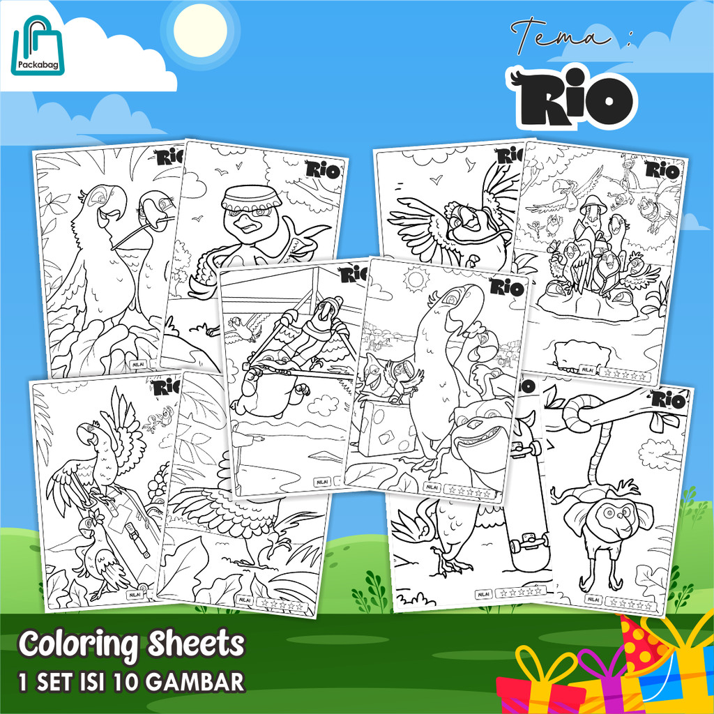 

KERTAS MEWARNAI ANAK UKURAN A4 – PAKET ISI 10 LEMBAR – COLORING SHEETS KARTUN EDUKATIF RIO