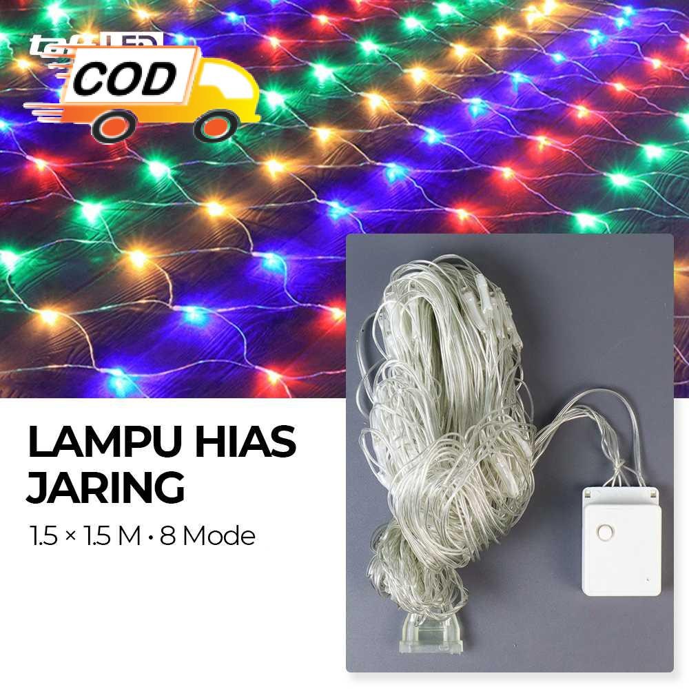 Lampu Hias Jaring LED 192 Lampu Dekorasi Tahan Air untuk Indoor Outdoor