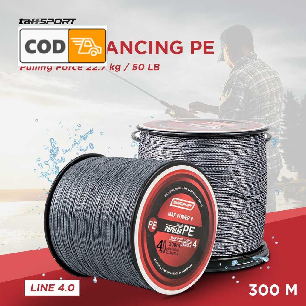Senar Pancing PE Braided 300M Tangguh dan Sensitif untuk Casting Laut dan Danau