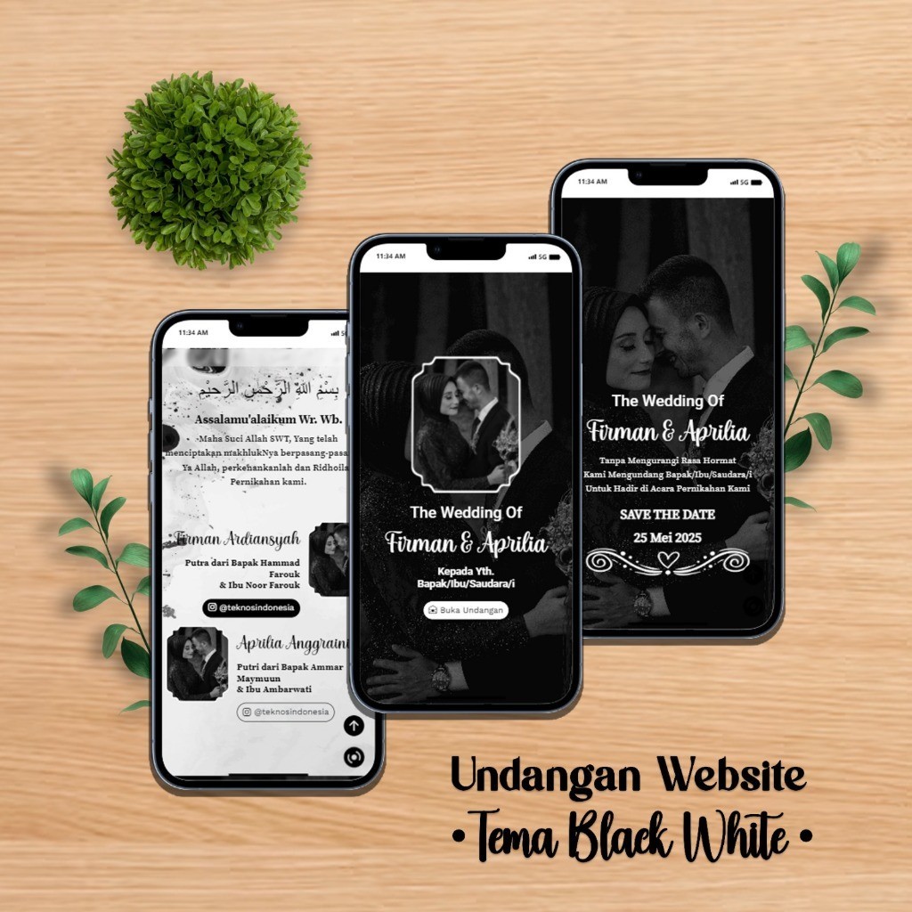 Undangan Website Pernikahan Digital - Undangan Online Tasyakuran & Khitanan - WEB BW