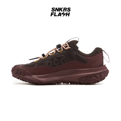 NIKE Acg Mountain Fly 2 Low Gtx Velvet Brown Burgundy Sepatu Outdoor Pria - HF6245200