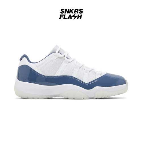 NIKE Air Jordan 11 Retro Low White Diffused Blue Sepatu Sneakers Pria - FV5104104 - Size 42