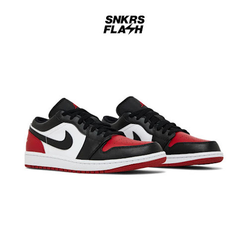 NIKE Air Jordan 1 Low Bred Toe Sepatu Sneakers Pria - 553558161 - Size 47.5