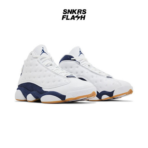 NIKE Air Jordan 13 Retro White Midnight Navy Sepatu Sneakers Pria - 414571140 - Size 46
