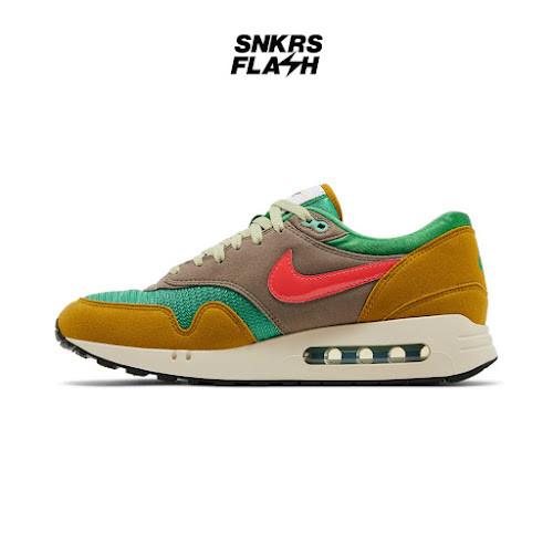 NIKE Air Max 1 86 Prm Powerwall Brs Green Ember Sepatu Sneakers Pria - HF0551300 - Size 38.5
