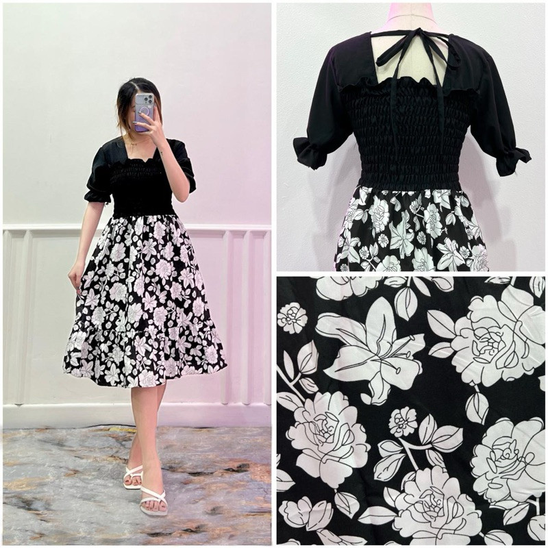 Dres Mini Drees Bukat Rok 4Ukuran Mewah Perempuan Lebaran Brokat Drwes Maxy Wanita Natal Pakian Nata