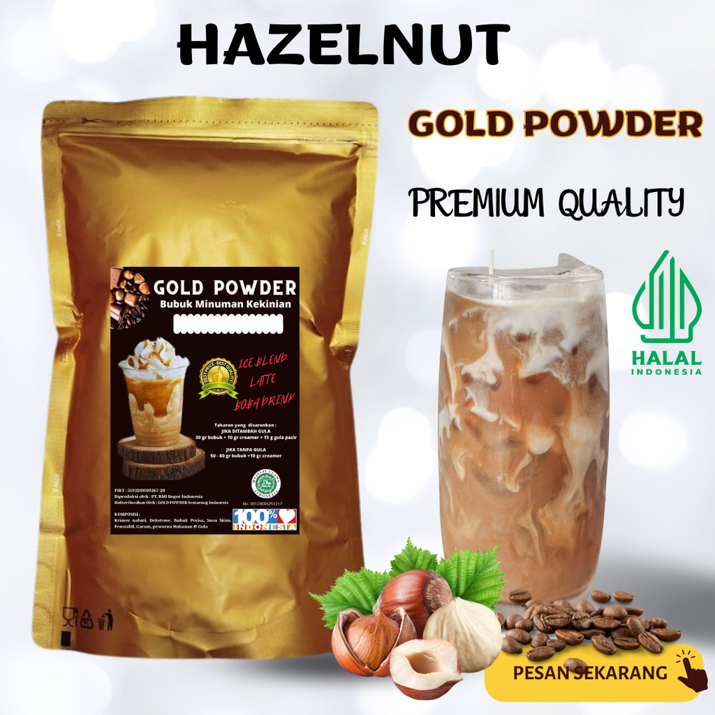 

RASA HAZELNUT 1 Kg GOLD PREMIUM POWDER DRINK BUBUK MINUMAN INSTAN SERBUK MINUMAN STICKY MILK