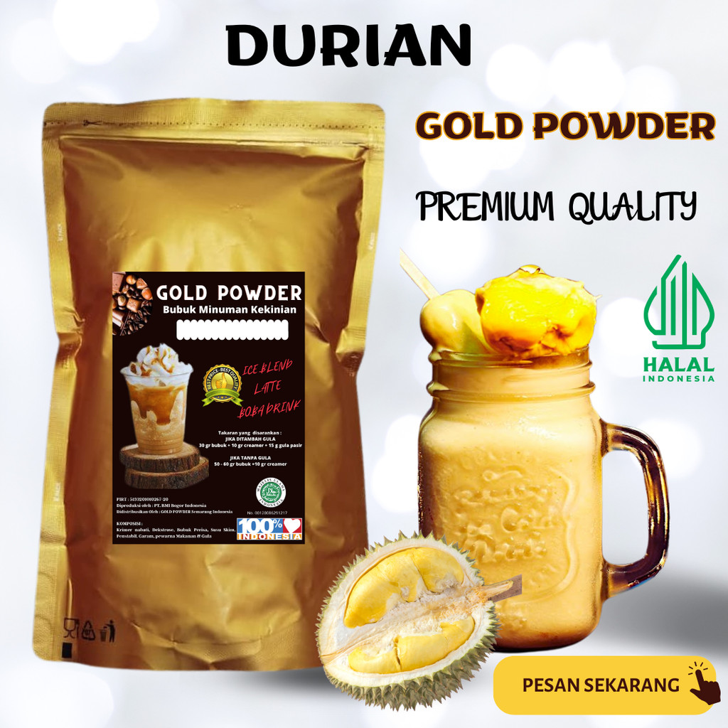 

RASA DURIAN 1 Kg GOLD PREMIUM POWDER DRINK BUBUK MINUMAN INSTAN SERBUK MINUMAN STICKY MILK